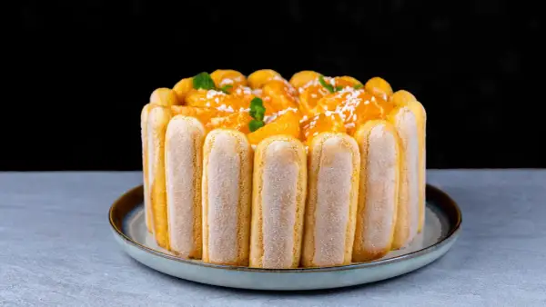 Torta Charlotte con savoiardi e arance, un classico della pasticceria. La ricetta originale per un dolce fresco e goloso.