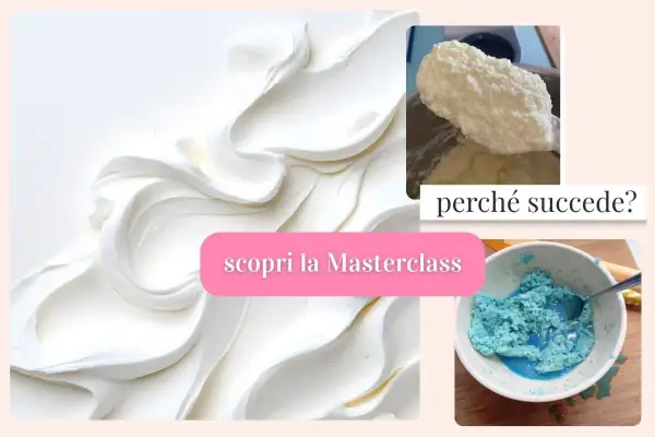 Texture soffice di crema al burro, con un'immagine di impasto giallo e uno blu. Scopri la Masterclass.